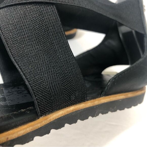 Sorel Ella II Cross Strap Black Leather Sandals Size 9 NL2893-010 - Picture 5 of 9